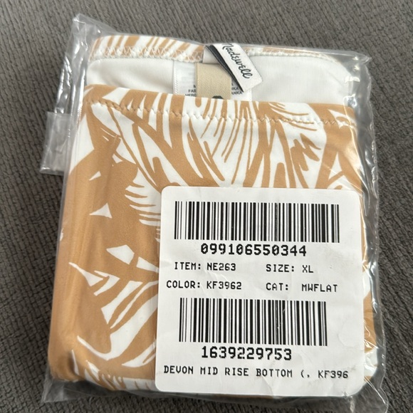 NWT Madewell Second Wave Classic Bikini Bottom in Palm Leaves - Picture 5 of 5